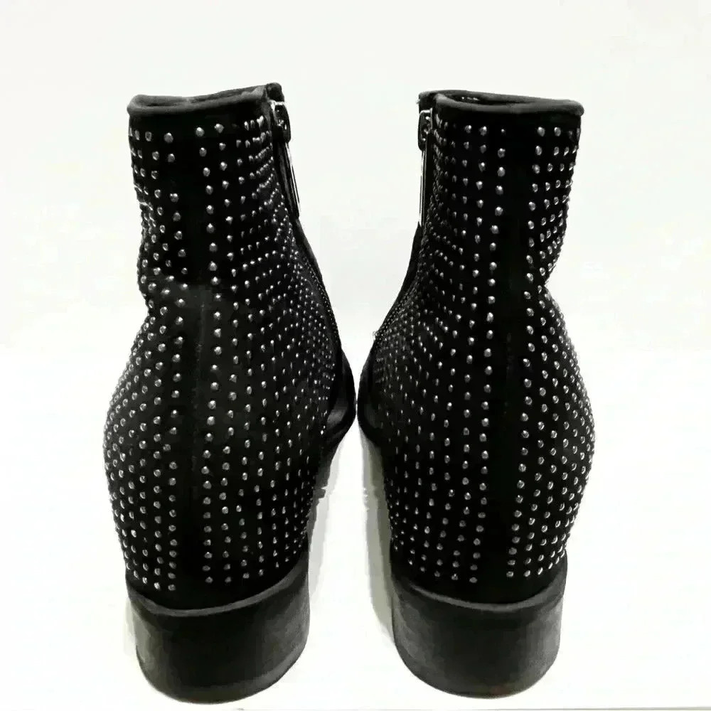 Schutz Chelsea Louise Studded Calf Hair Booties - Picture 7 of 8